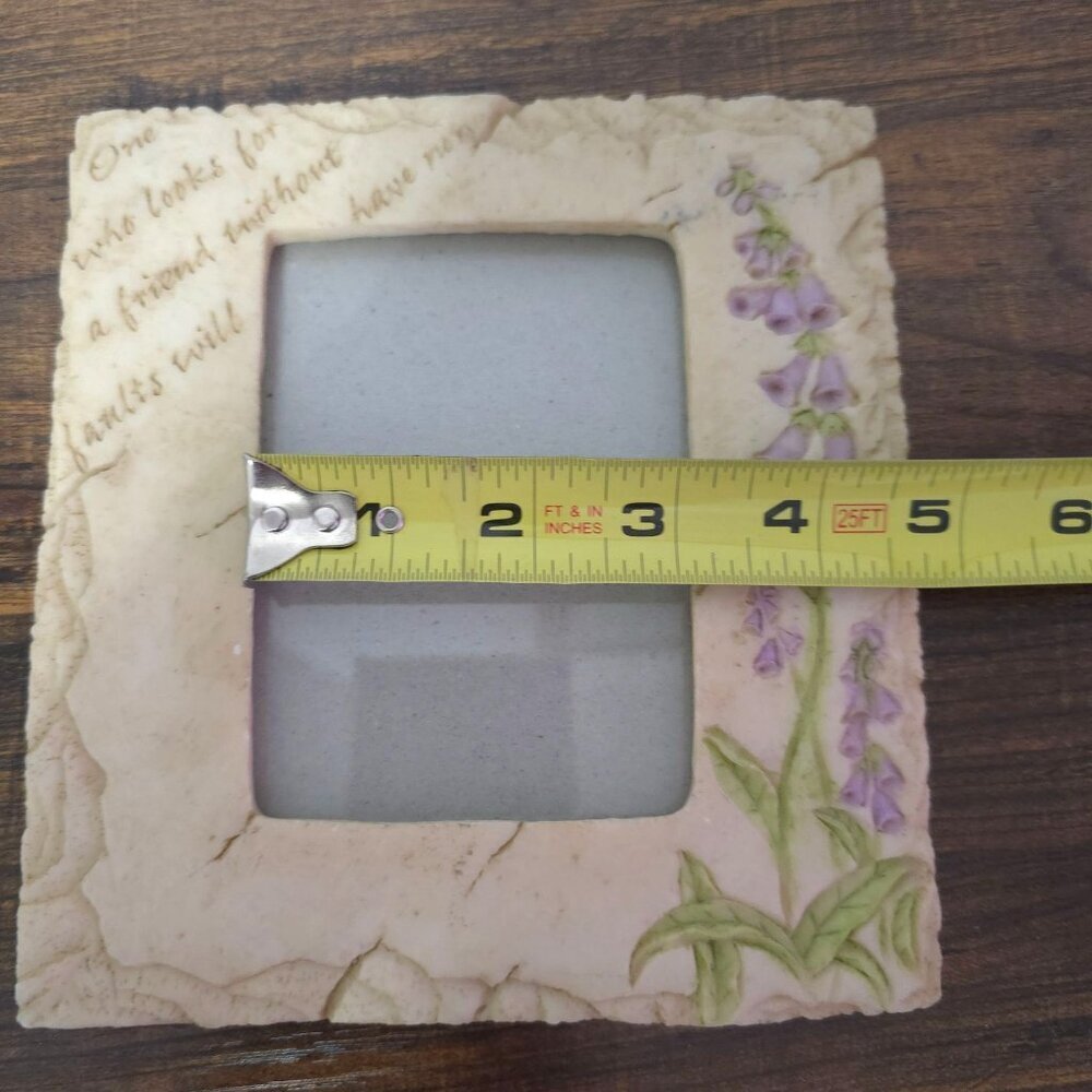 Decorative Picture Frame With Engraved Friendship Quote & Purple Flower Design - Picture 7 of 10